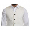 Gilet cappotto formale in seta 100% bianco sporco - IT48 - M