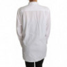Top in camicetta con collo a sciarpa in cotone bianco - IT44-L