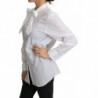 Top in camicetta con collo a sciarpa in cotone bianco - IT44-L