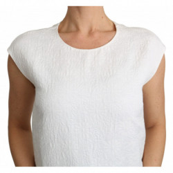 Top in cotone con camicetta in broccato floreale bianco - IT42-M
