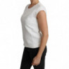 Top in cotone con camicetta in broccato floreale bianco - IT42-M