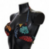 Top bikini da spiaggia da donna con stampa coralli neri - IT1 - XS