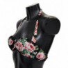 Top bikini da spiaggia con stampa rose nere - IT1 - XS