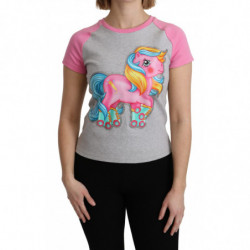 T-shirt grigia e rosa in...