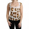 Camicetta intima a canotta marrone bianca - IT48 - XL