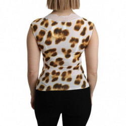 Camicetta intima a canotta marrone bianca - IT48 - XL