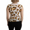 Camicetta intima a canotta marrone bianca - IT48 - XL