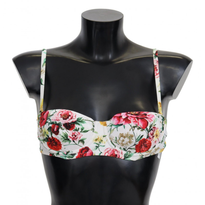 Top bikini da spiaggia con stampa floreale bianca - IT1 - XS