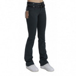 Jeans per pantaloni in denim svasato slim a vita media grigia - W26