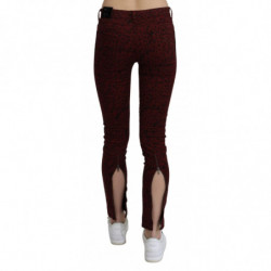Jeans in cotone slim fit a vita media rosso scuro - W26