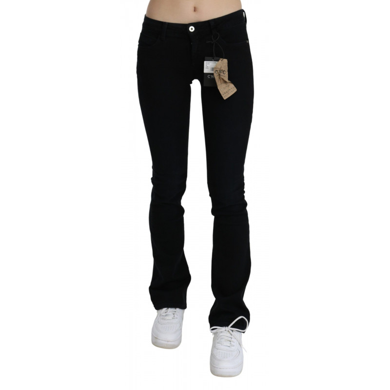 Jeans skinny in cotone denim nero a vita bassa - W26
