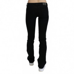 Jeans skinny in cotone denim nero a vita bassa - W26