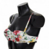 Top bikini da spiaggia con stampa floreale bianca - IT1 - XS