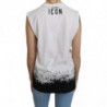 T-shirt bianca senza maniche, canotta in cotone - IT44-L
