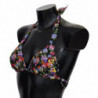 Top bikini da spiaggia con stampa floreale nera - IT1 - XS