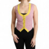 Top in cotone con gilet senza maniche rosa - IT40-S
