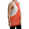 Top abito t-shirt canotta senza maniche girocollo bianco arancione - M
