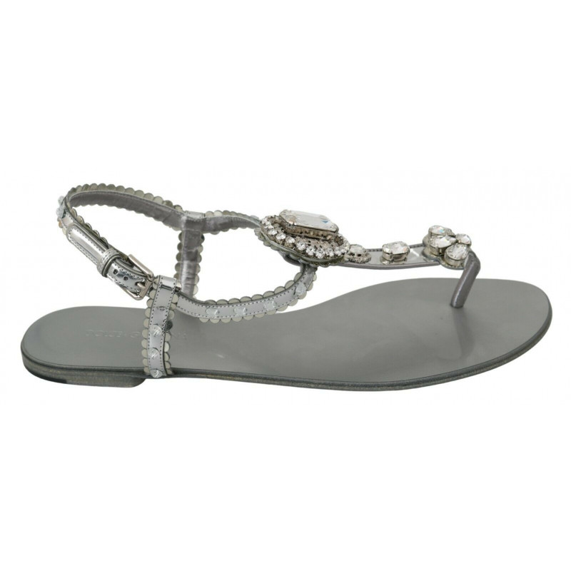 Sandali in cristallo argento Infradito Scarpe - EU38/US7.5