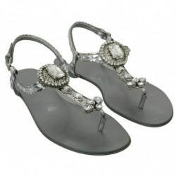 Sandali in cristallo argento Infradito Scarpe - EU38/US7.5