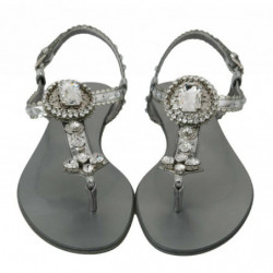 Sandali in cristallo argento Infradito Scarpe - EU38/US7.5