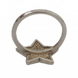 Anello da donna in argento con stella 925 trasparente CZ - EU50 - US5