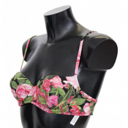 Top bikini da spiaggia con stampa floreale rosa - IT2 - S