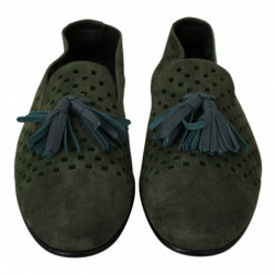 Mocassini pantofole traspiranti pelle scamosciata verde - EU41/US8