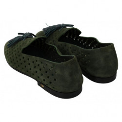 Mocassini pantofole traspiranti pelle scamosciata verde - EU41/US8