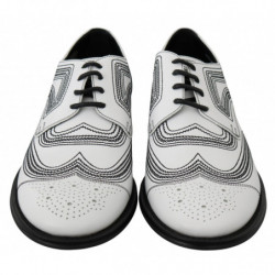 Scarpe derby formali in pizzo nero in pelle bianca - EU44/US11