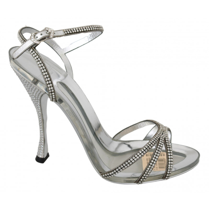 Scarpe sandali cinturino alla caviglia cristallo argento - EU39/US8.5