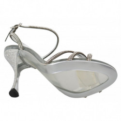 Scarpe sandali cinturino alla caviglia cristallo argento - EU39/US8.5