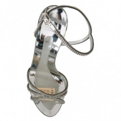 Scarpe sandali cinturino alla caviglia cristallo argento - EU39/US8.5