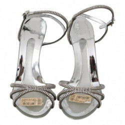 Scarpe sandali cinturino alla caviglia cristallo argento - EU39/US8.5