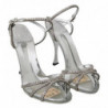 Scarpe sandali cinturino alla caviglia cristallo argento - EU39/US8.5