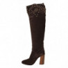 Stivali ginocchio borchie pelle scamosciata marrone - EU39/US8.5