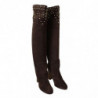 Stivali ginocchio borchie pelle scamosciata marrone - EU39/US8.5