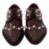 Scarpe formali in pelle bordeaux con perle di cristallo - EU39/US8.5