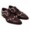 Scarpe formali in pelle bordeaux con perle di cristallo - EU39/US8.5