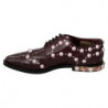 Scarpe formali in pelle bordeaux con perle di cristallo - EU39/US8.5