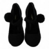 Scarpe Mary Jane con tacco largo e pompon nero - EU39/US8.5