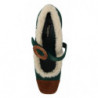 Scarpe Mary Jane shearling pelliccia scamosciata verde - EU39/US8.5