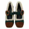 Scarpe Mary Jane shearling pelliccia scamosciata verde - EU39/US8.5
