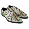 Scarpe broque in pelle scamosciata bianca con cristalli - EU41/US10.5