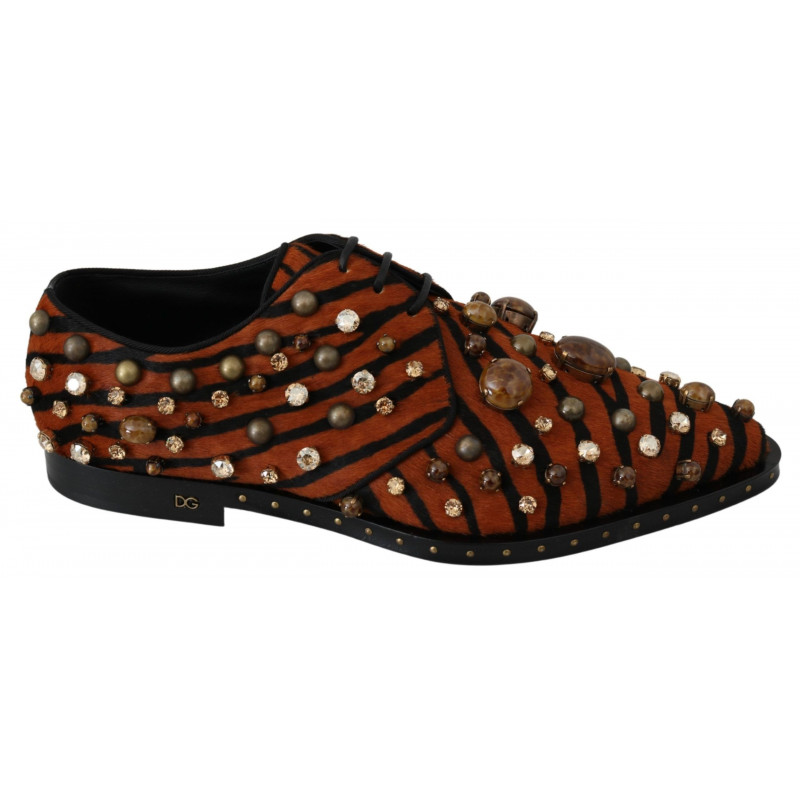 Scarpe broque in cristallo con capelli pony arancioni - EU40/US9.5