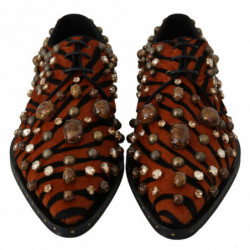 Scarpe broque in cristallo con capelli pony arancioni - EU40/US9.5