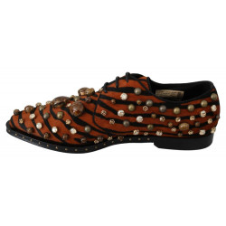 Scarpe broque in cristallo con capelli pony arancioni - EU40/US9.5