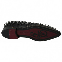 Scarpe broque in pelle nera con cristalli - EU40/US9.5