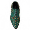 Scarpe broque in pelle verde con cristalli - EU41/US10.5
