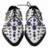 Scarpe broque in pelle bianca con cristalli - EU39/US8.5