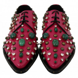Scarpe broque in pelle rosa con cristalli - EU41/US10.5